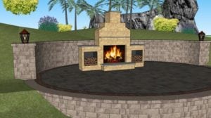 Castlewood with Wood box & Hearth